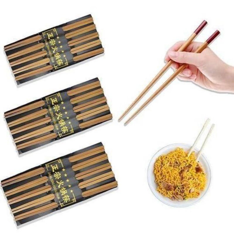 general Explore Asian Cuisine: These non-slip chopsticks are suitable for beginners and experienced alike to serve a wide range of Chinese, Vietnamese and Korean food, such as noodles, rice, sushi, sashimi, meat or fried chicken dishes. HIGH-QUALITY MATERIALS: Our reusable chopsticks are made of carefully selected high-quality bamboo, which is a natural and environmentally friendly material. The material is also dishwasher safe but is also food grade, non-toxic and chemical-free. - Image 1
